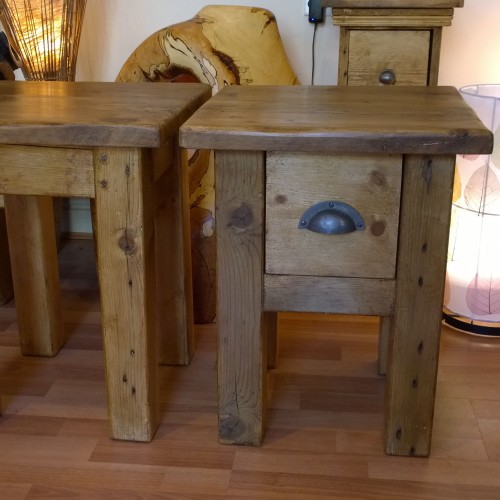 Reclaimed Pine Side Table Hand crafted by Turners of Yorkshire